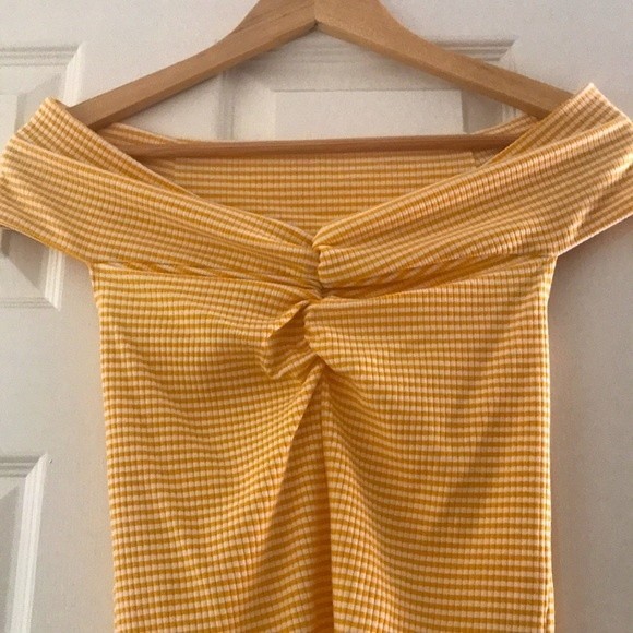 Reformation Sunrise stop in Striped Rochelle Off Shoulder Small - Picture 4 of 5